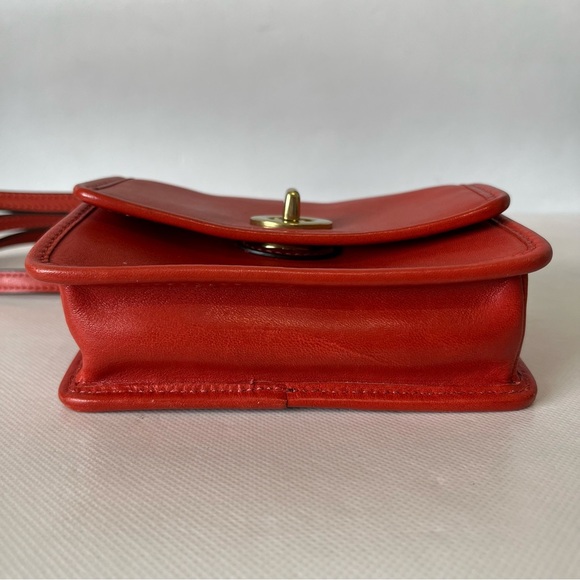 Coach Orange Turn Lock Mini Leather Crossbody Bag - Picture 7 of 16